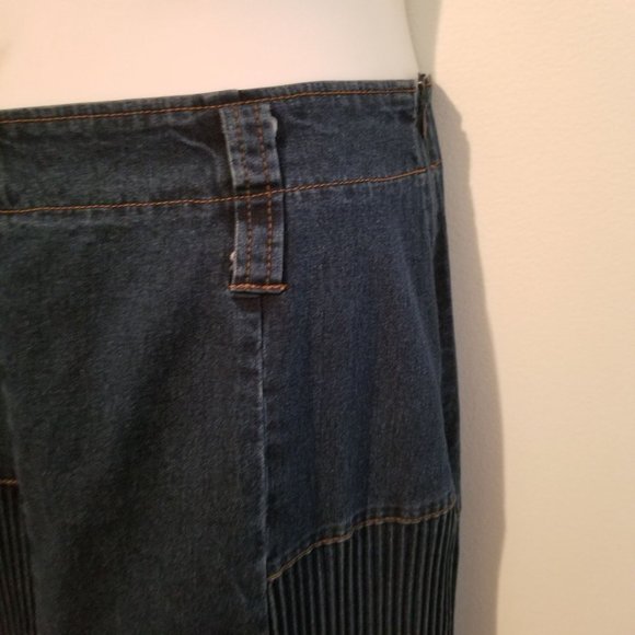 Lou‎ Nardi M Blue Jean Denim Skirt Maxi Straight Pencil Belt Loops - Picture 5 of 5